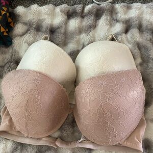 Primark Lace Bra Set - Cream and Pink